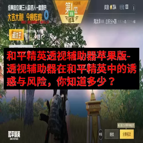 和平精英透视辅助器苹果版-透视辅助器在和平精英中的诱惑与风险，你知道多少？