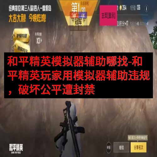 和平精英模拟器辅助哪找-和平精英玩家用模拟器辅助违规，破坏公平遭封禁